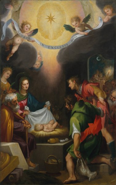 Main Product Photo of The Adoration of the Shepherds with Saint Catherine of Alexandria  Painting by Cigoli (Ludovico Cardi)