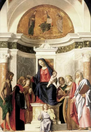 Madonna Enthroned with the Child Oil painting by Cima Da Conegliano