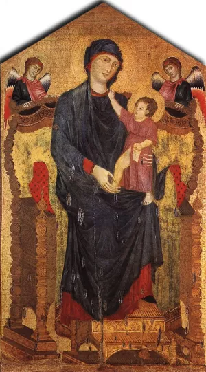 Madonna Enthroned with the Child and Two Angels Oil painting by Cimabue