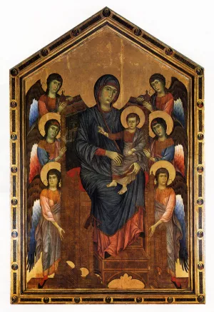 The Virgin And Child In Majesty Surrounded By Six Angels painting by Cimabue