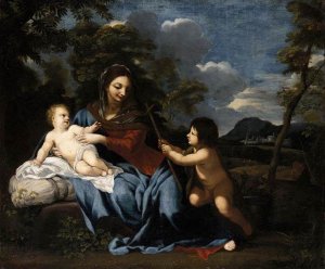Madonna and Child with the Infant St John Oil painting by Ciro Ferri