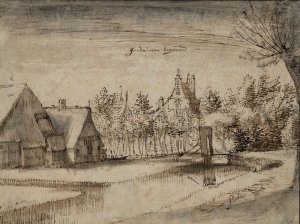 Jan Deyman's Country House and Orchard by Claes Jansz Visscher The Elder Oil Painting