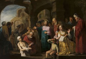 Raising of Lazarus by Claes Moeyaert Oil Painting