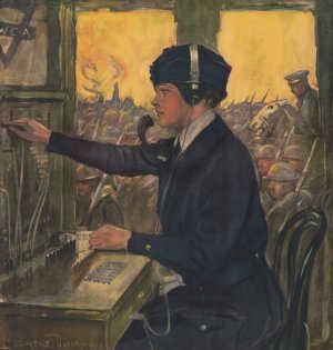 Back our girls over there United War Work Campaign by Clarence F. Underwood Oil Painting