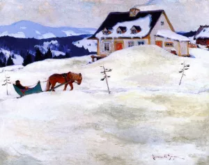 A Laurentian Homestead painting by Clarence Gagnon