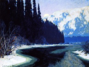 A Silent Stream of the North Oil painting by Clarence Gagnon