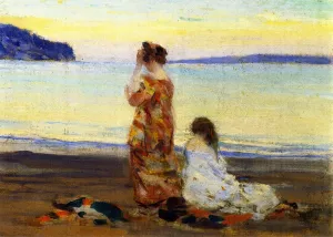 Beach Scene, Baie-Saint-Paul by Clarence Gagnon - Oil Painting Reproduction