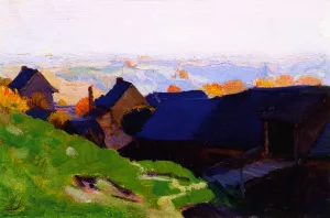 Farmstead, Baie-Saint-Paul by Clarence Gagnon - Oil Painting Reproduction