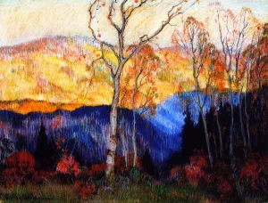 Golden Autumn, Laurentians by Clarence Gagnon - Oil Painting Reproduction
