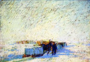 Ice Bridge by Clarence Gagnon Oil Painting