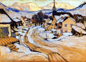 Laurentian Village by Clarence Gagnon Oil Painting