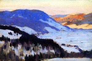 Overlooking the Valley of the Gouffre, Charlevoix by Clarence Gagnon Oil Painting
