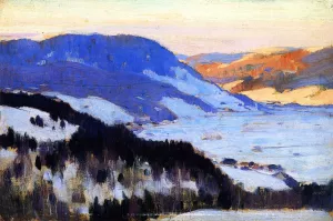 Overlooking the Valley of the Gouffre, Charlevoix by Clarence Gagnon - Oil Painting Reproduction