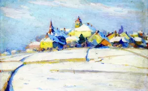 Pully under Snow by Clarence Gagnon Oil Painting