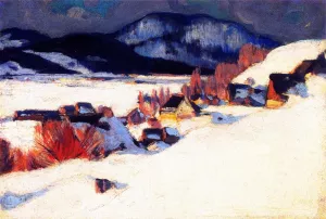 Rang Saint-Laurent, Baie-Saint-Paul by Clarence Gagnon - Oil Painting Reproduction
