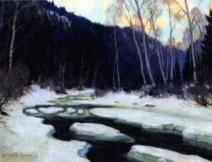 River Thaw by Clarence Gagnon - Oil Painting Reproduction