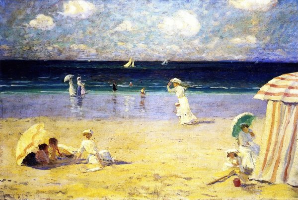 Summer Breeze at Dinard by Clarence Gagnon - Hand-Painted Oil Painting Reproduction