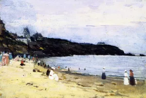 The Beach at Saint-?nogat, Brittany by Clarence Gagnon Oil Painting