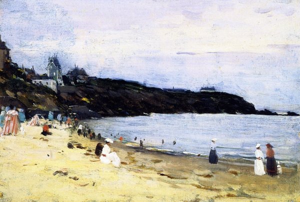 The Beach at Saint-?nogat, Brittany by Clarence Gagnon - Hand-Painted Oil Painting Reproduction