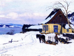 The Farm on the Hill Oil painting by Clarence Gagnon