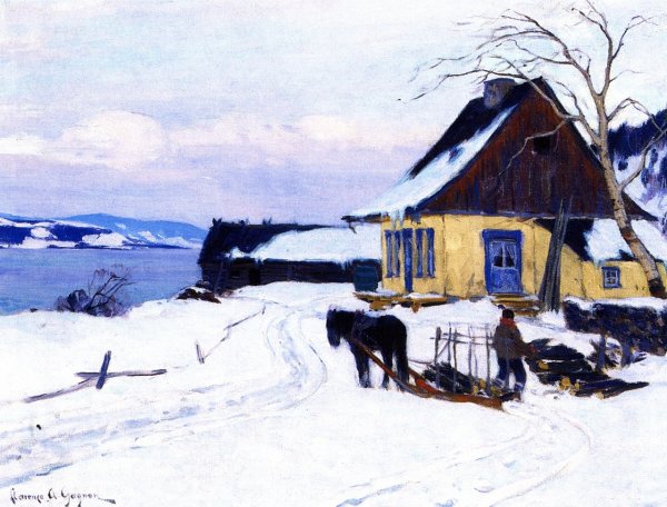 Main Product Photo of The Farm on the Hill Painting by Clarence Gagnon
