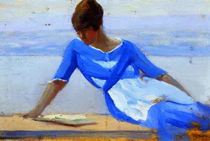 The Painter's Young Wife, Ile d'Orleans by Clarence Gagnon - Oil Painting Reproduction