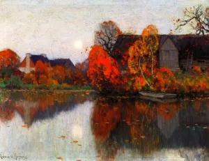 The Pond in October by Clarence Gagnon - Oil Painting Reproduction