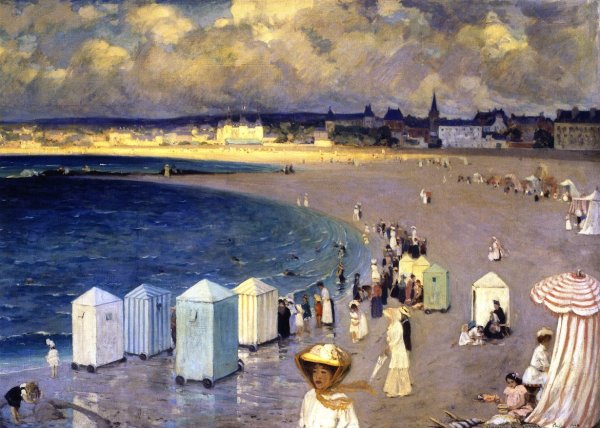 The Two Beaches, Parame, Saint-Malo by Clarence Gagnon - Hand-Painted Oil Painting Reproduction