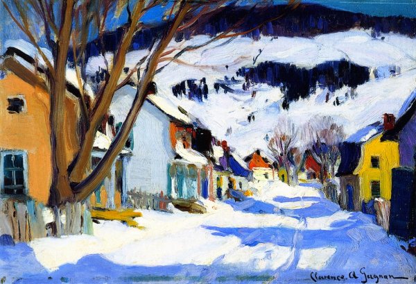 Village Street, Bair-Saint-Paul by Clarence Gagnon - Hand-Painted Oil Painting Reproduction