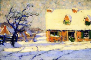 Village Street by Clarence Gagnon Oil Painting