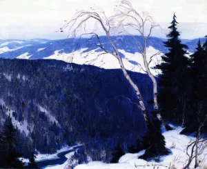 Winter Solitude by Clarence Gagnon - Oil Painting Reproduction