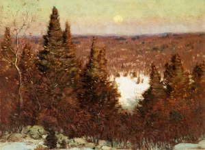 December Moonrise Oil painting by Clark G. Voorhees