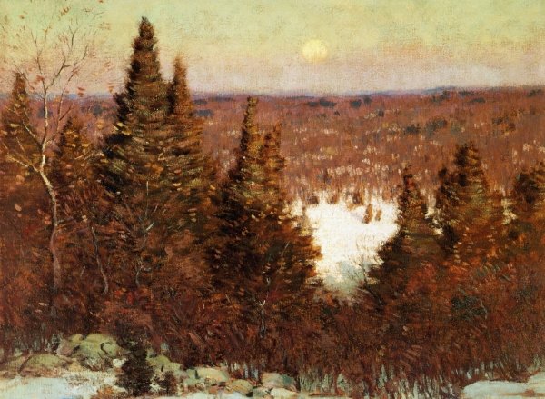 Main Product Photo of December Moonrise Painting by Clark G. Voorhees