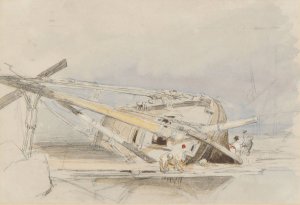 Boat Careened by Clarkson Stanfield Oil Painting