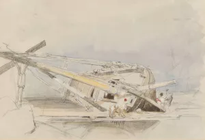 Boat Careened by Clarkson Stanfield Oil Painting