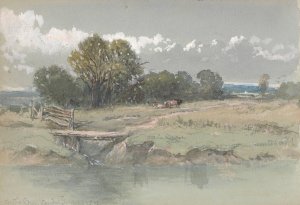 Landscape on the Stour near Sandwich by Clarkson Stanfield Oil Painting