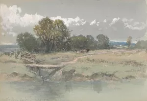 Landscape on the Stour near Sandwich by Clarkson Stanfield Oil Painting