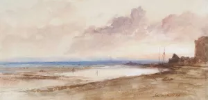 On The Shore, Sunset by Clarkson Stanfield Oil Painting