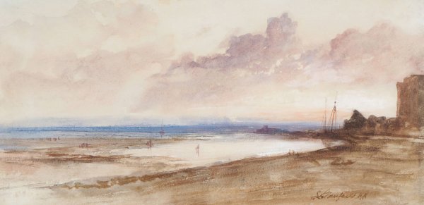 On The Shore, Sunset  by Clarkson Stanfield - Hand-Painted Oil Painting Reproduction