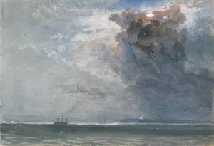 Ship at Sea during a Storm by Clarkson Stanfield Oil Painting