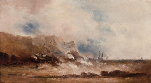 Ships at Sea  by Clarkson Stanfield - Hand-Painted Oil Painting Reproduction