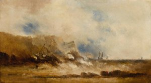 Ships At Sea by Clarkson Stanfield Oil Painting
