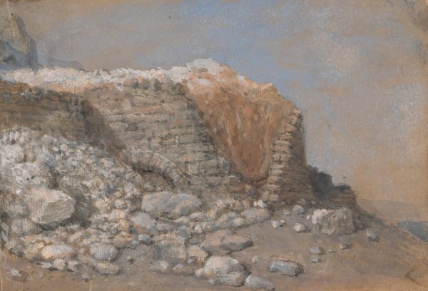 Stone Wall  by Clarkson Stanfield - Hand-Painted Oil Painting Reproduction
