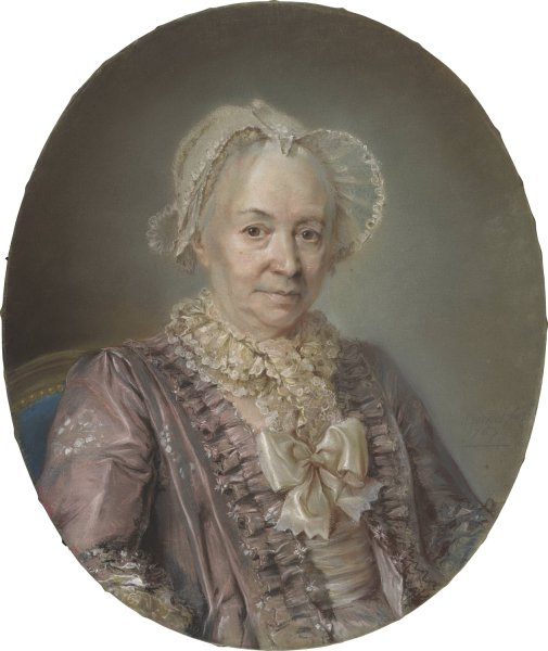 An Elderly Lady In A Mauve Silk Dress  by Claude Bornet - Hand-Painted Oil Painting Reproduction