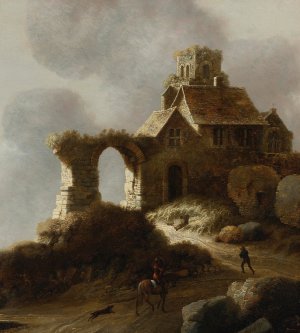 Ruins On A Hill by Claude De Jongh Oil Painting