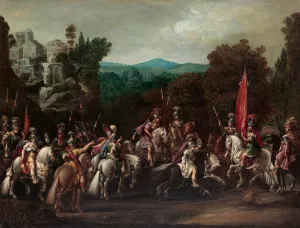 Departure of the Amazons by Claude Deruet Oil Painting