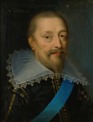 Portrait Of A Man With Blue Sash by Claude Deruet Oil Painting