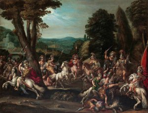 Triumph of The Amazons by Claude Deruet Oil Painting