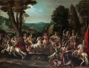 Triumph of The Amazons by Claude Deruet Oil Painting