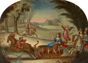 Wedding Sleigh Ride of Marie de Bailleul by Claude Deruet Oil Painting